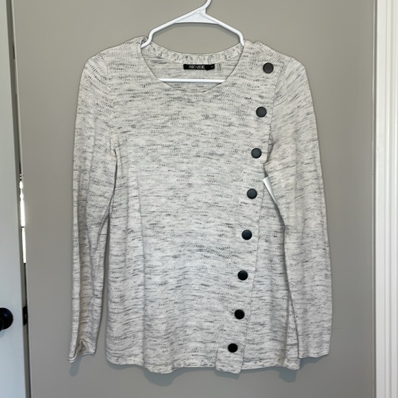 NIC+ZOE Mélange-Knit Snap Sweater - Picture 5 of 11